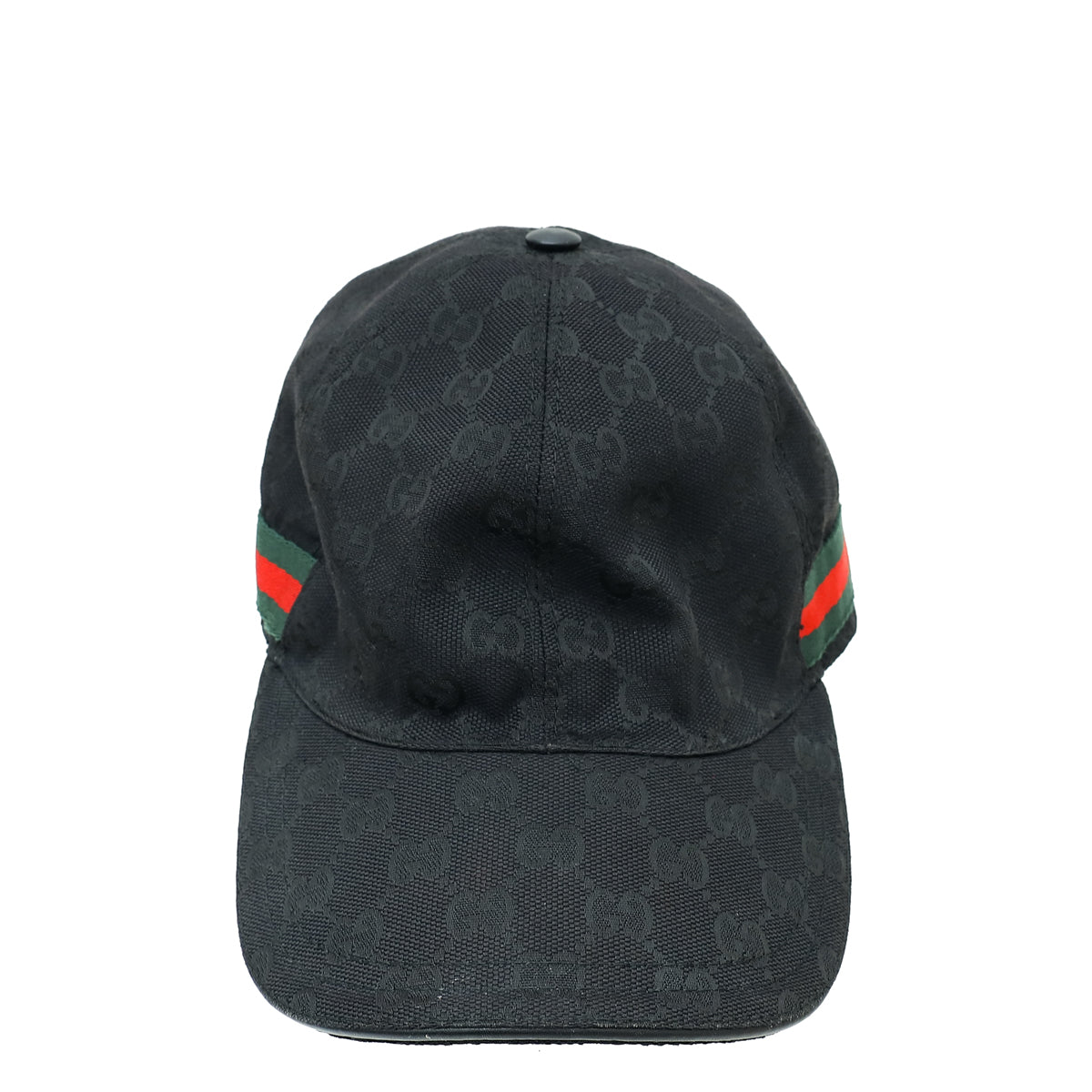 Gucci Black GG Web Small Baseball Hat