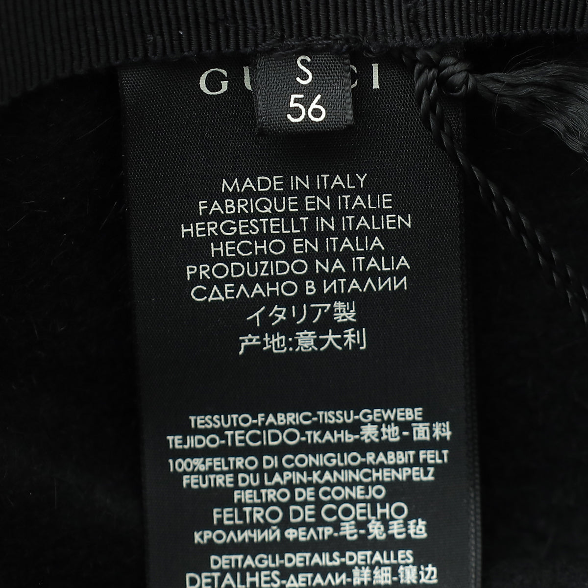 Gucci Black Feline Head Wide Brim Hat