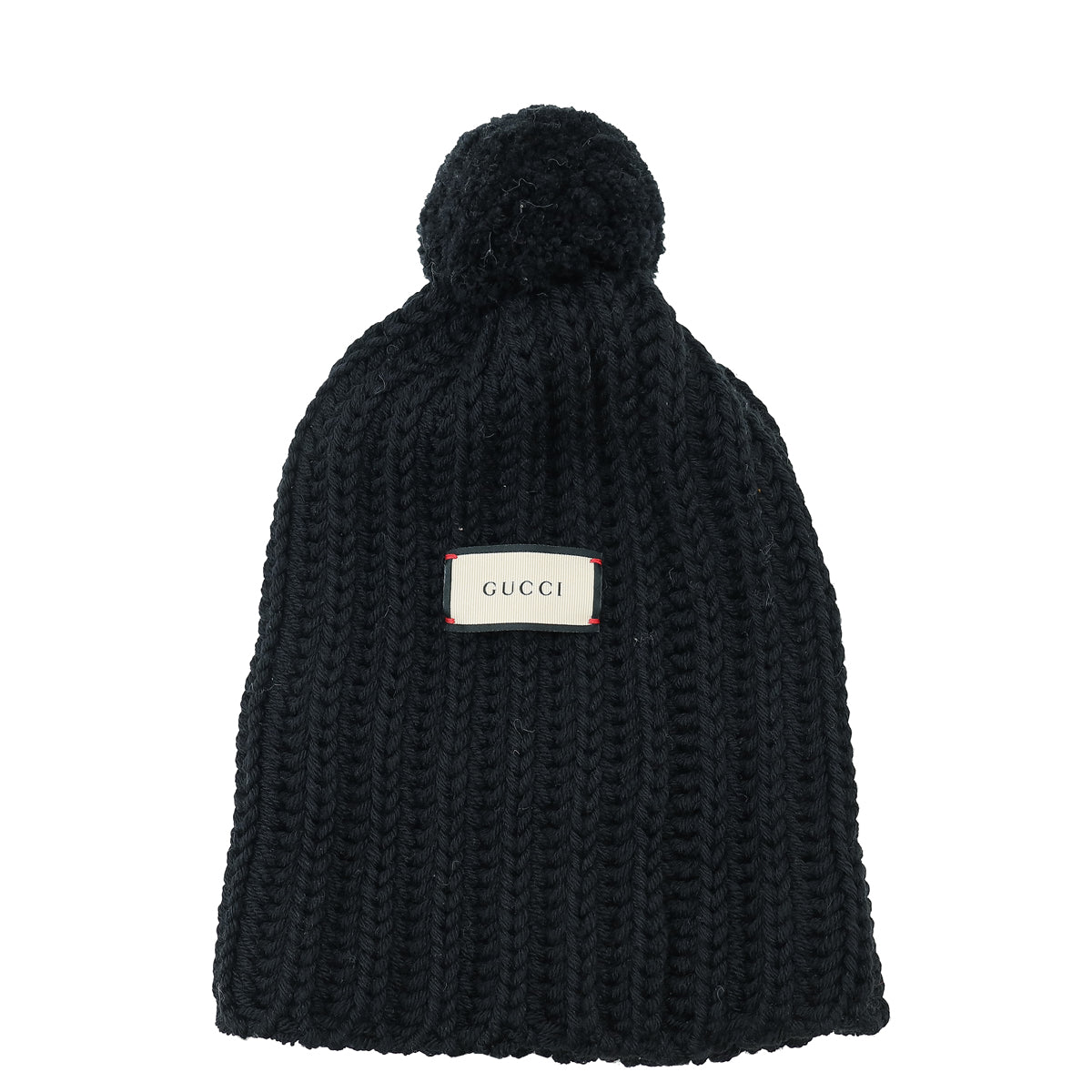 Gucci Black Pom Pom Beanie Small Hat