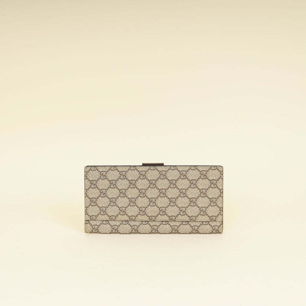 Gucci Ebony GG Supreme Travel Wallet
