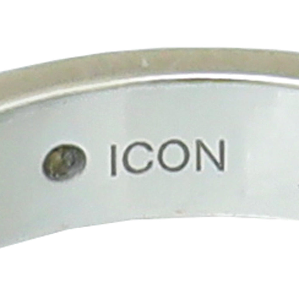 Gucci 18K White Gold Diamond GG Icon Thin Ring 14