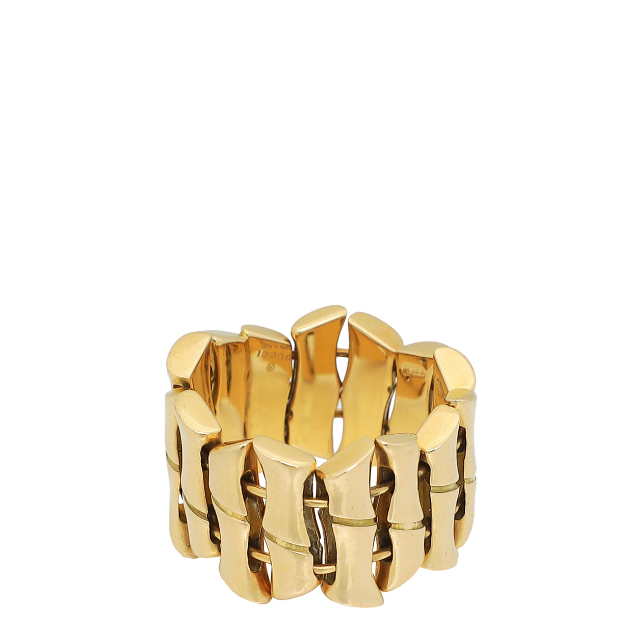 Gucci 18K Yellow Gold Bamboo Ring 12