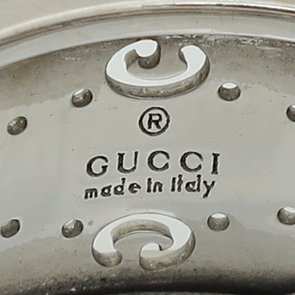 Gucci 18K White Gold GG Rotating Wide Icon Ring 15