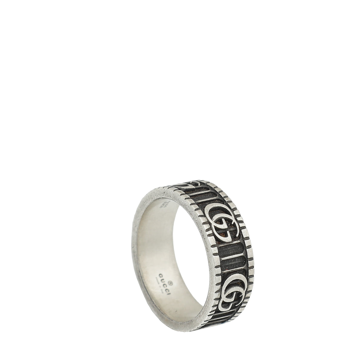 Gucci Sterling Silver Double G Men's Ring 23