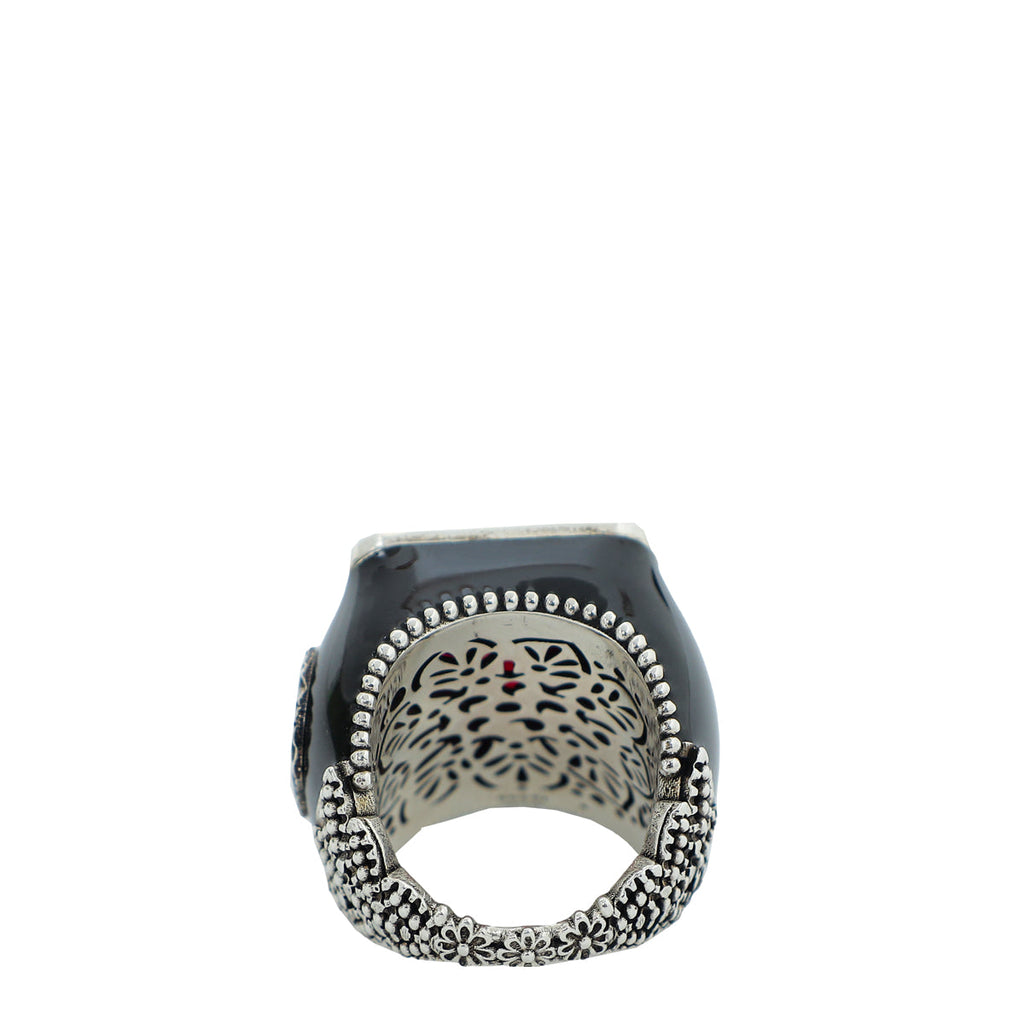 Gucci Multicolor GG Synthetic Ruby Signet Ring