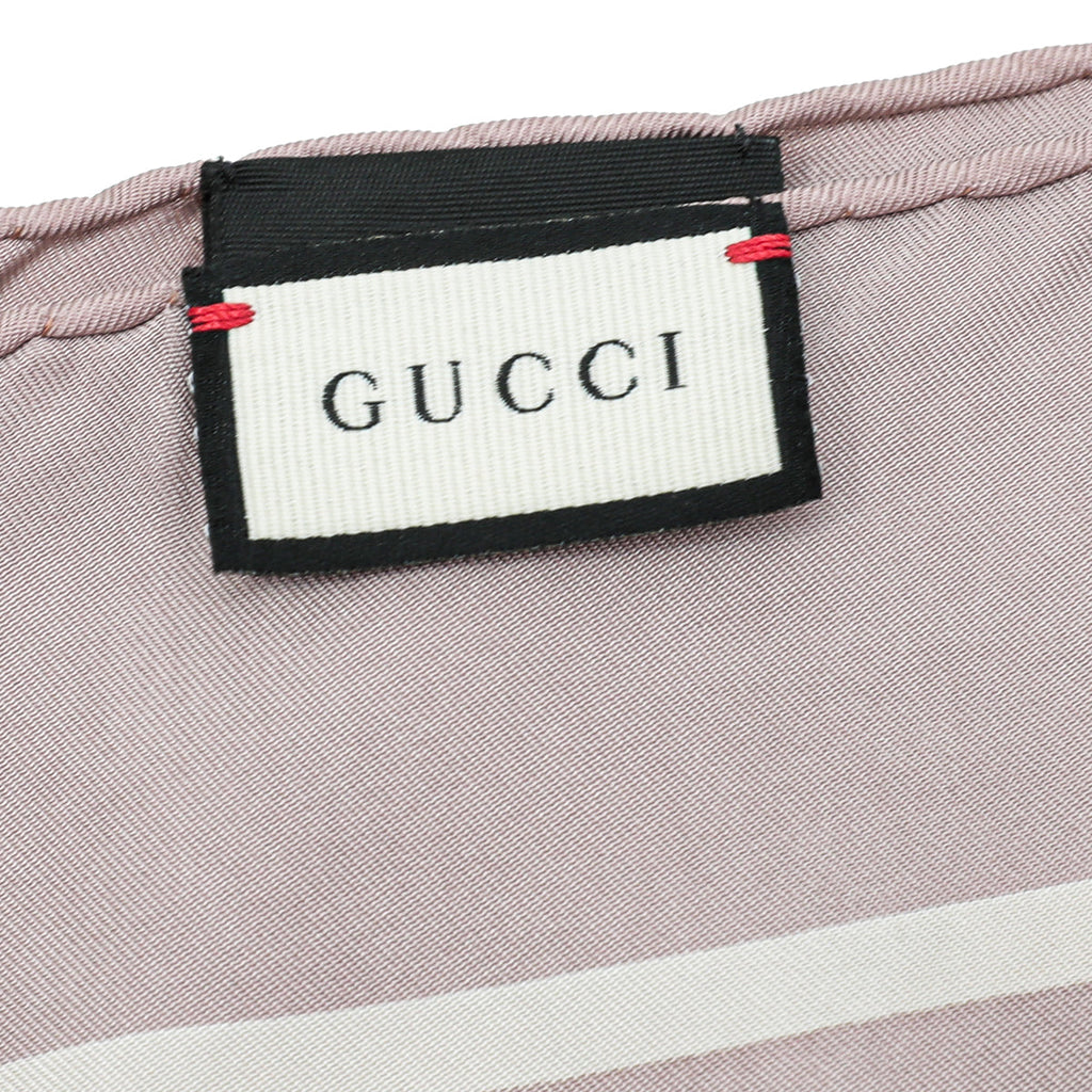 Gucci Antique Rose Multicolor GG Blooms Print Silk Scarf