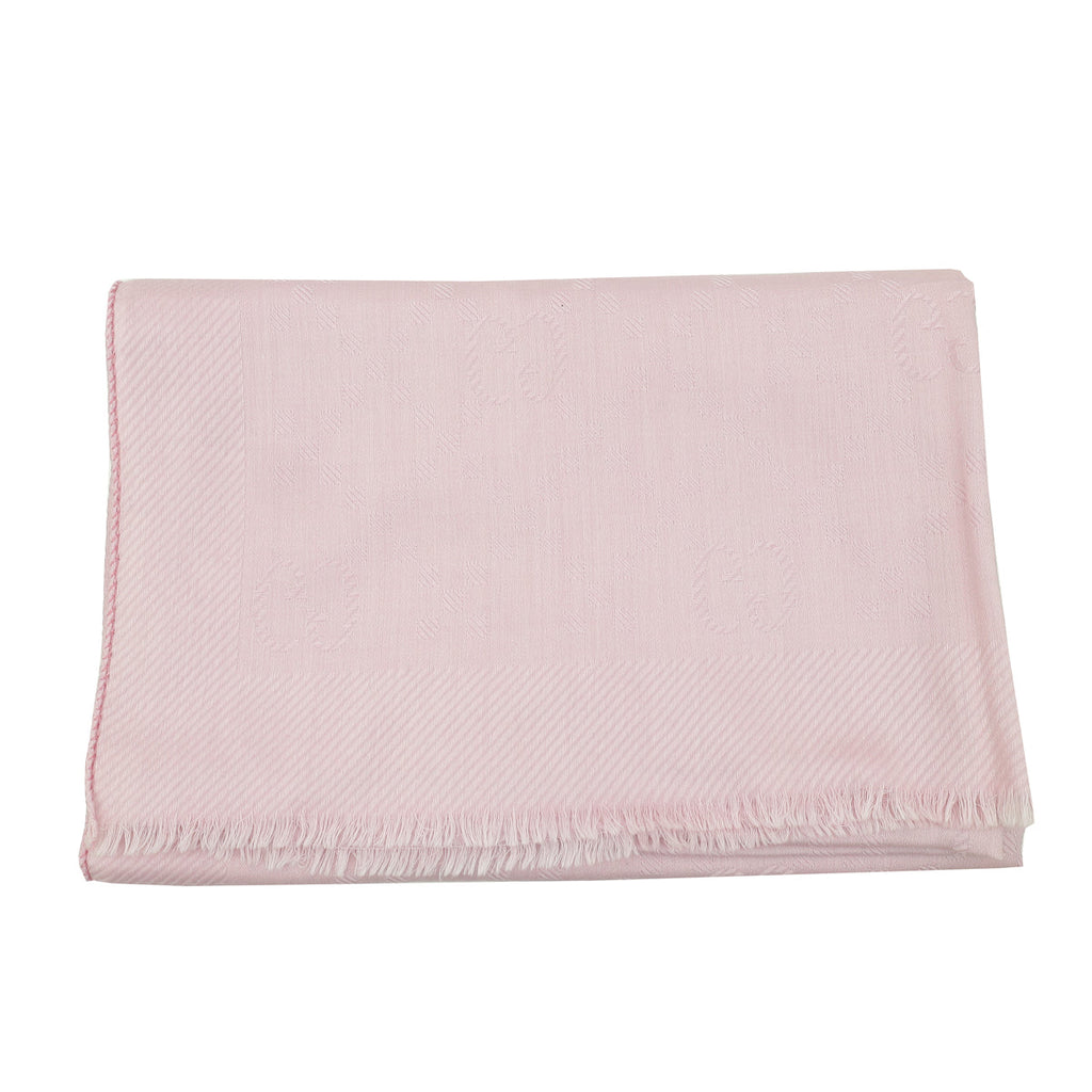 Gucci Pink Interlocking G Wool Silk Scarf