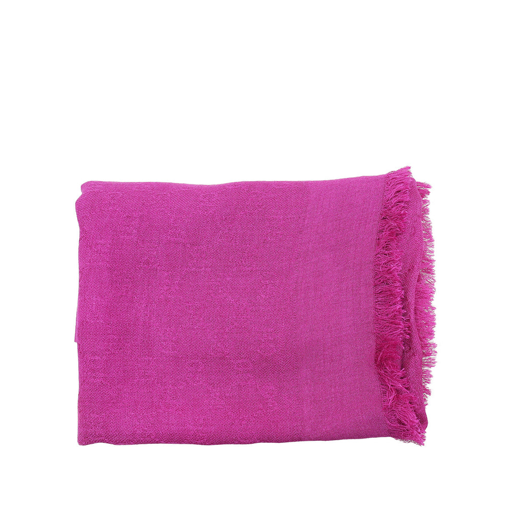 Gucci Violet GG Wool Silk Scarf