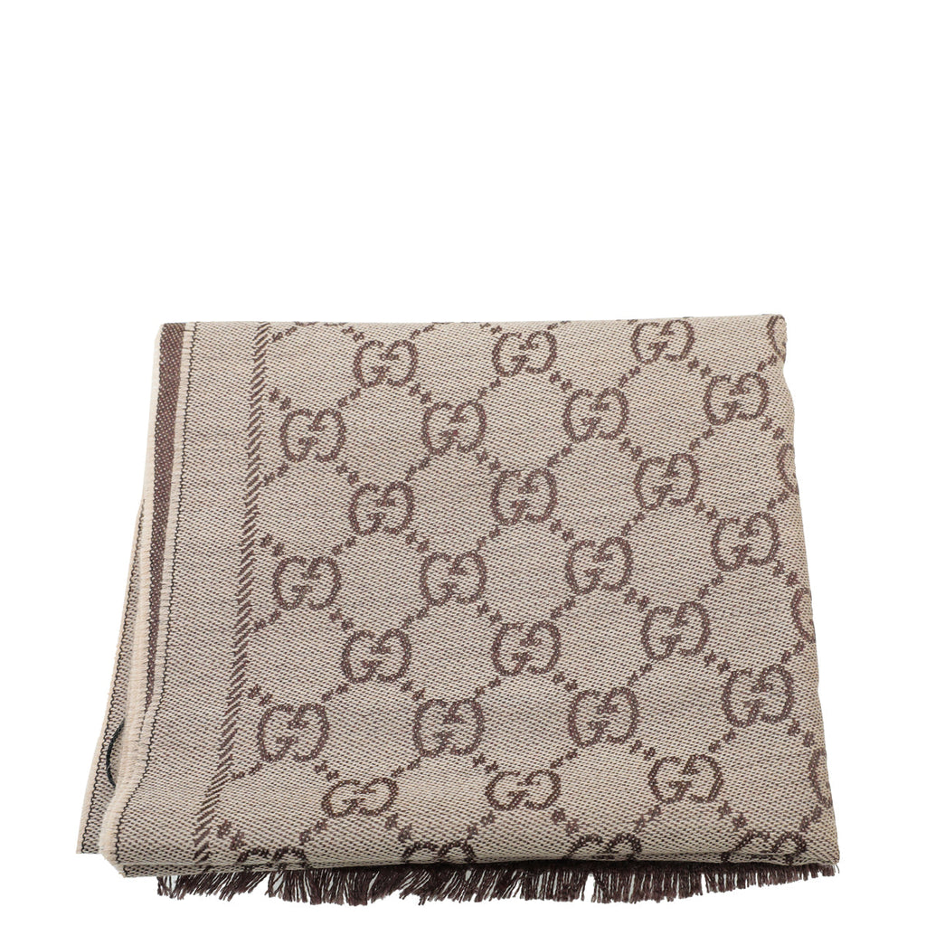 Gucci Brown GG Wool Scarf
