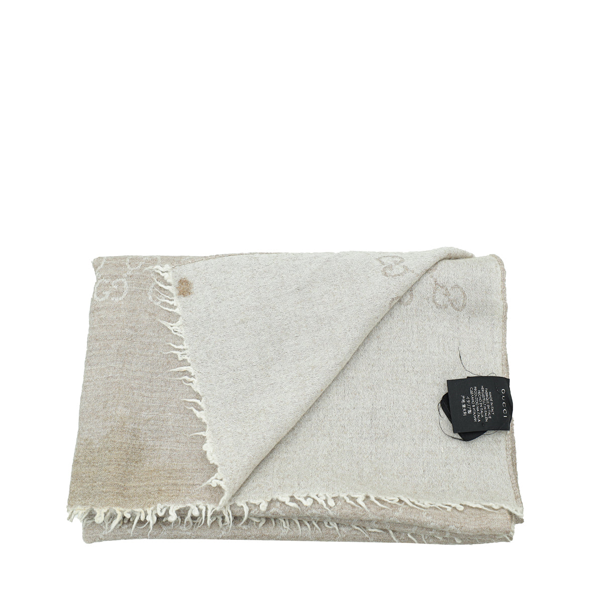 Gucci Beige GG Wool Scarf