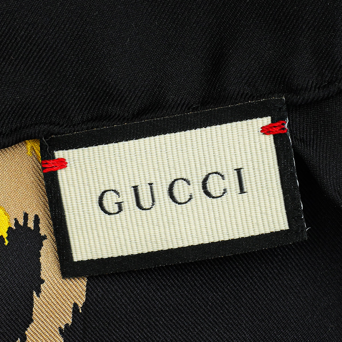 Gucci Tricolor Silk Logo Disco Leopard Square Scarf