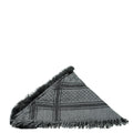 Gucci Black Wool Silk Fox Fur Monogram Shawl