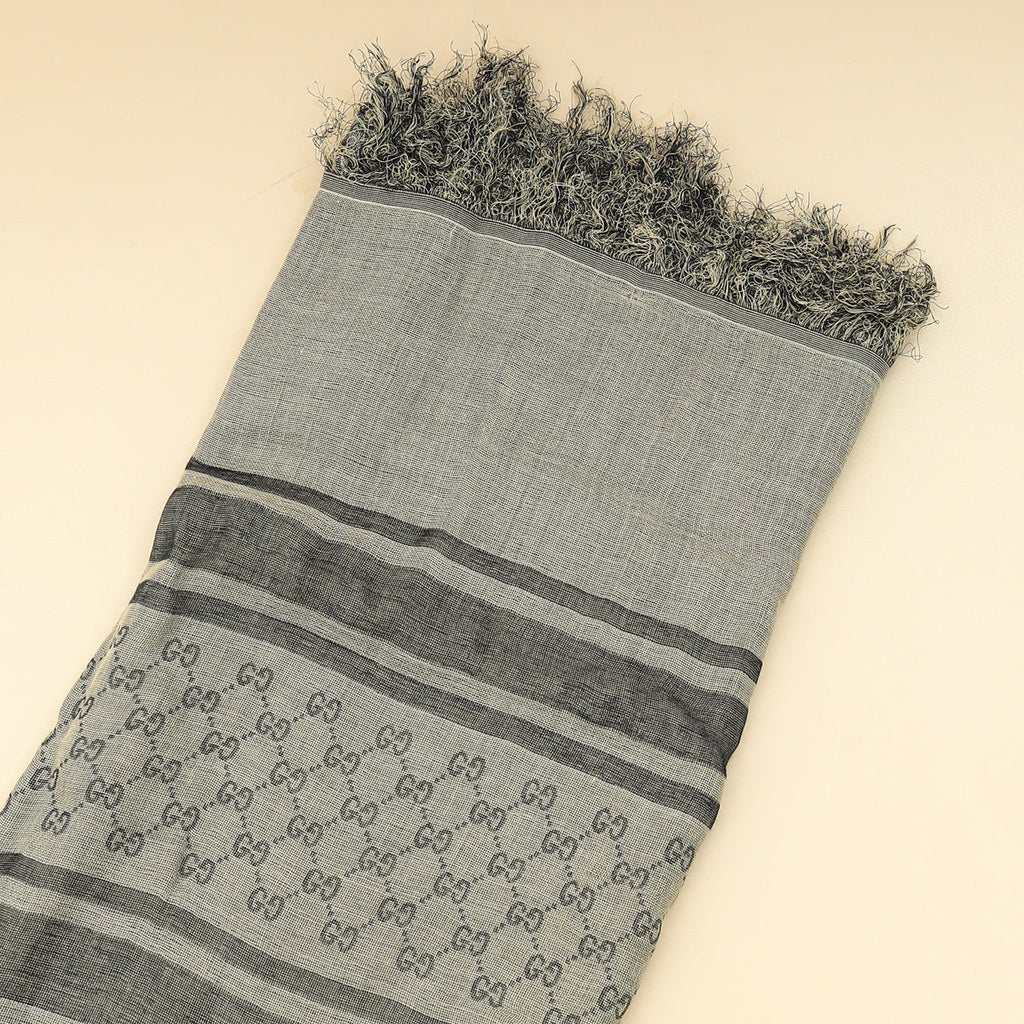 Gucci Gray GG Diamante Survive Shawl Scarf