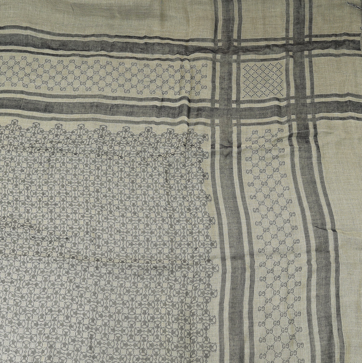 Gucci Gray GG Diamante Survive Shawl Scarf