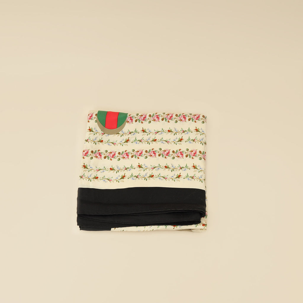Gucci Multicolor Floral GG Web Print Scarf