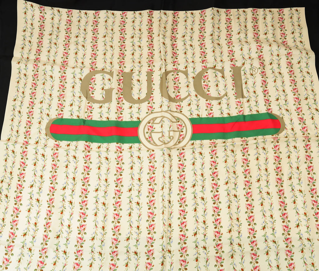 Gucci Multicolor Floral GG Web Print Scarf