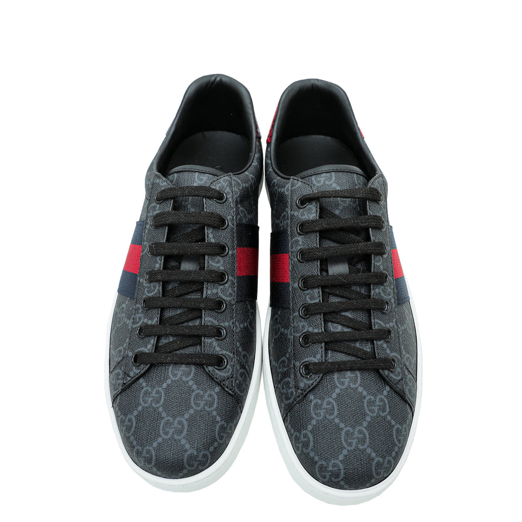 Gucci Black GG Supreme Ace Men Sneaker 8.5