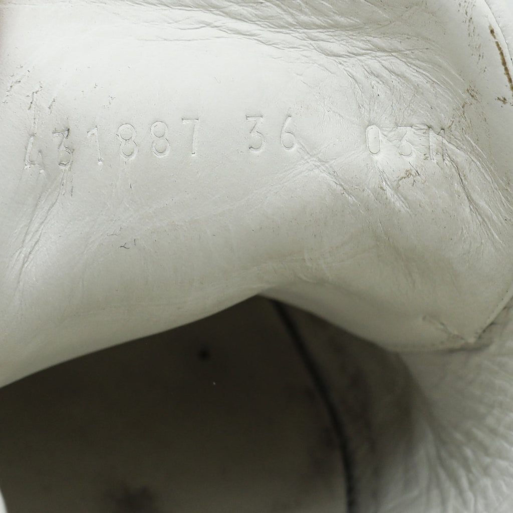 Gucci White Ace Web Pearl Stud Sneaker 36