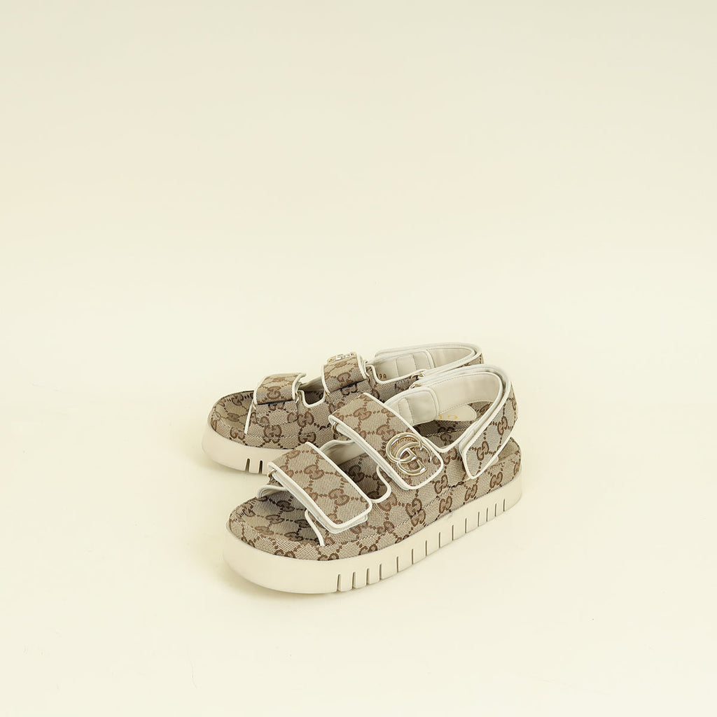 Gucci Bicolor Women's Sandal with Double G 37