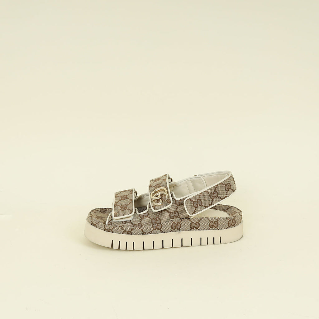 Gucci Bicolor Women's Sandal with Double G 37