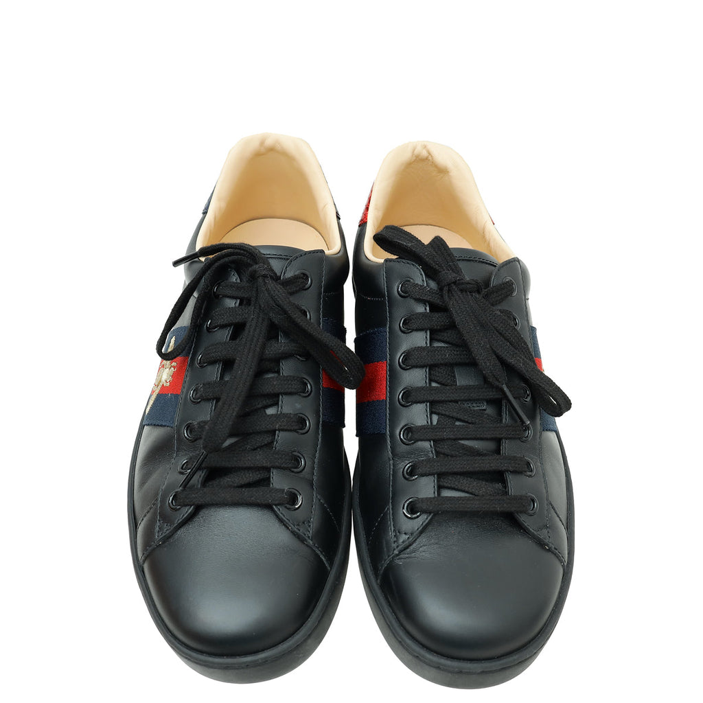 Gucci Black Ace Bee Embroidered Sneaker 8.5