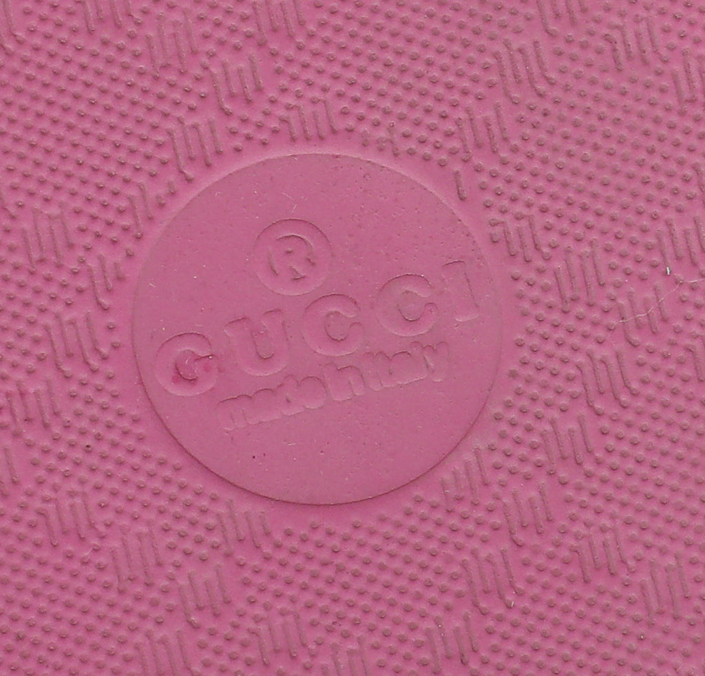 Gucci Pink Logo Rubber Slide Sandal 42