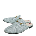 Gucci Silver Glitter Princetown Mules 39.5