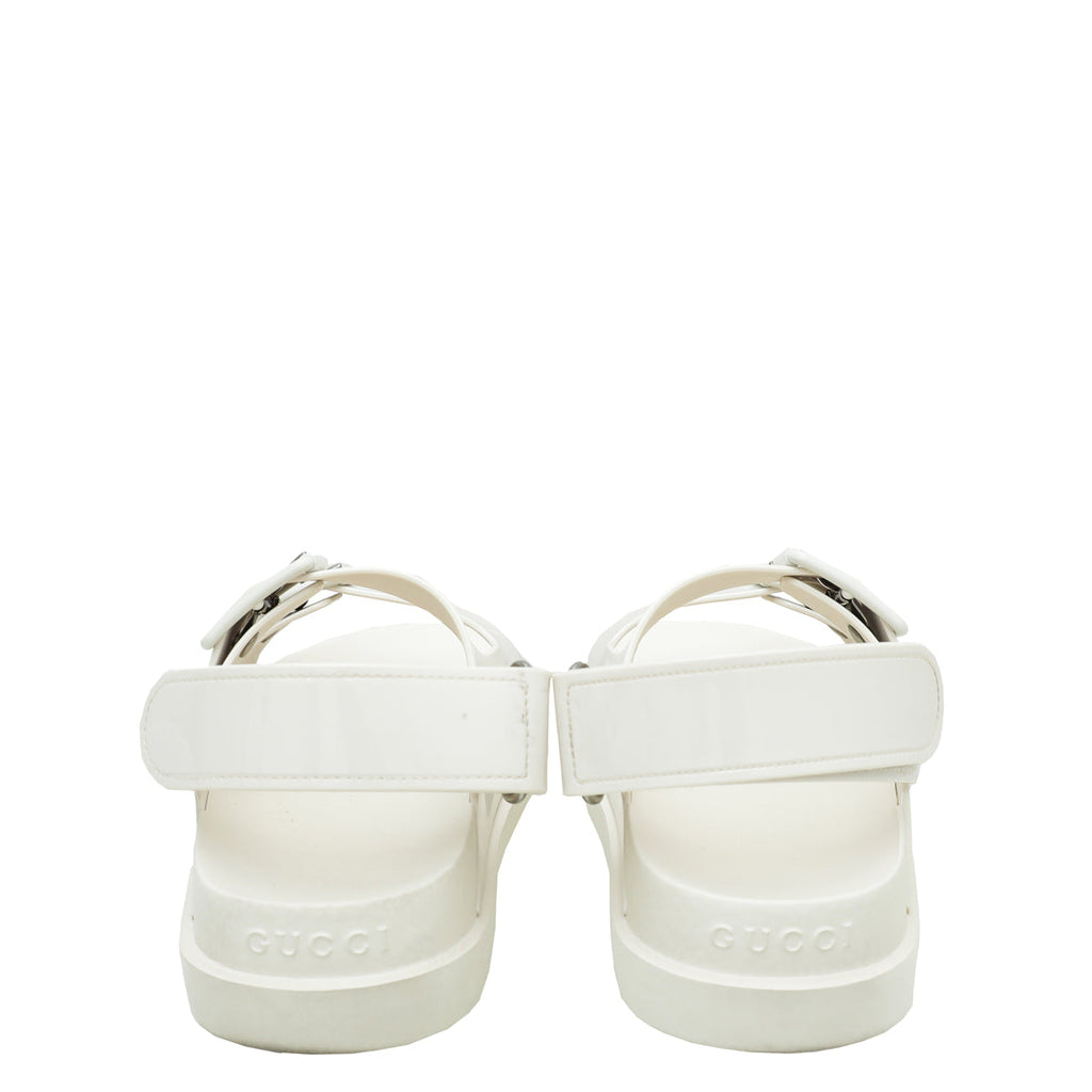 Gucci White Mini Double G Rubber Sandal 36