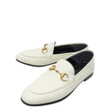 Gucci White Horsebit Loafers 35