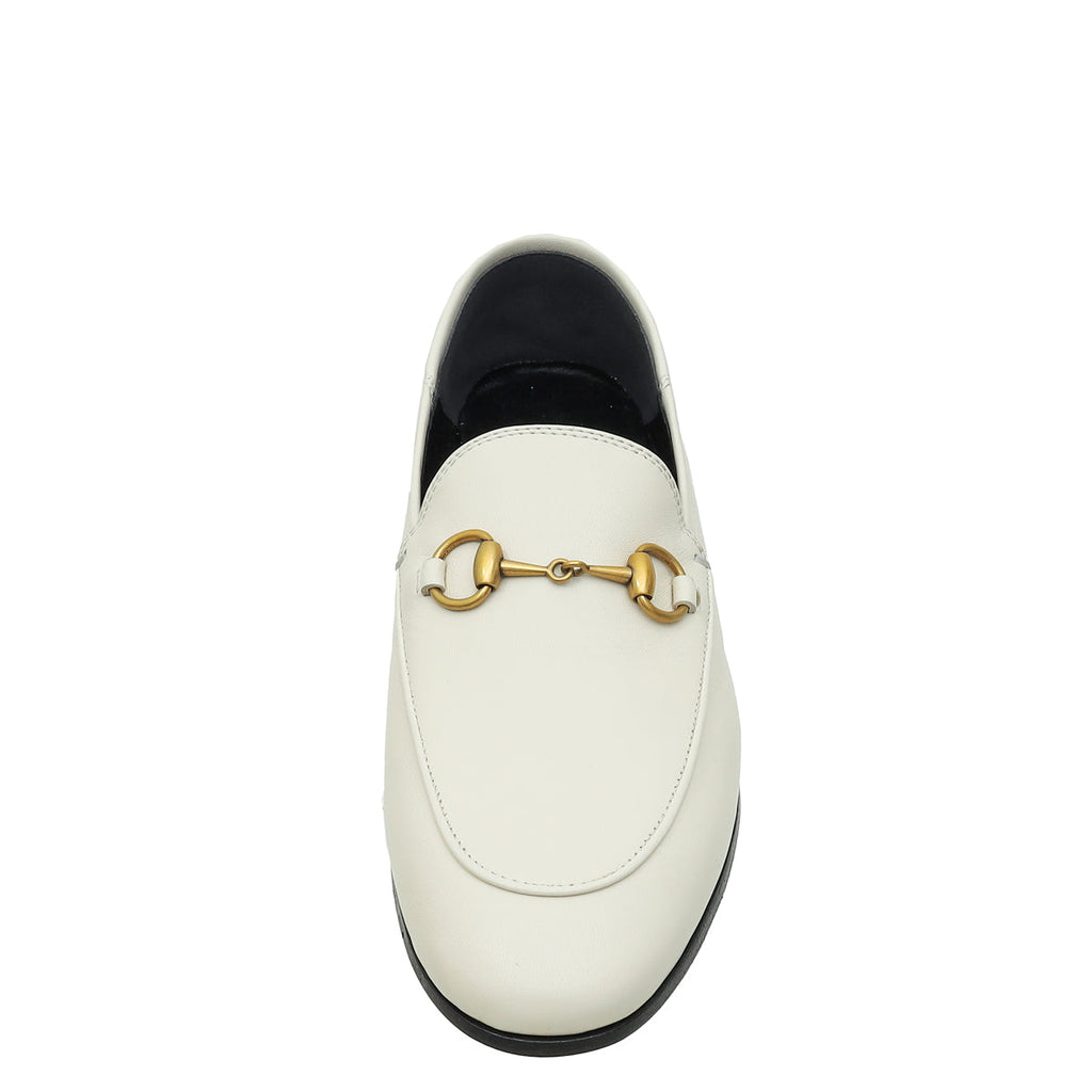 Gucci White Horsebit Loafers 35