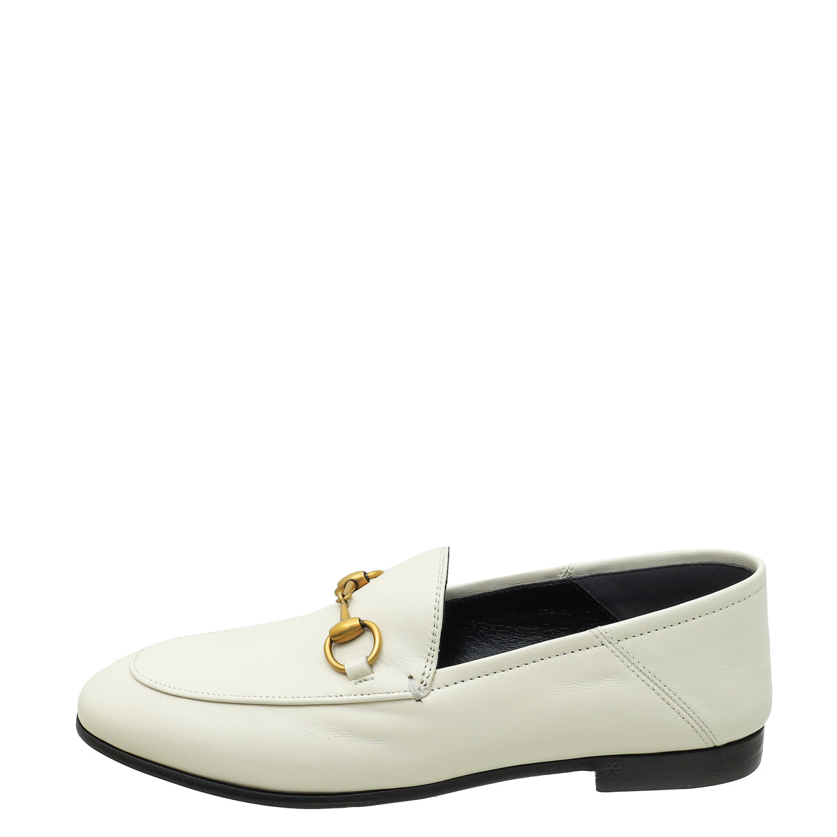 Gucci White Horsebit Loafers 35