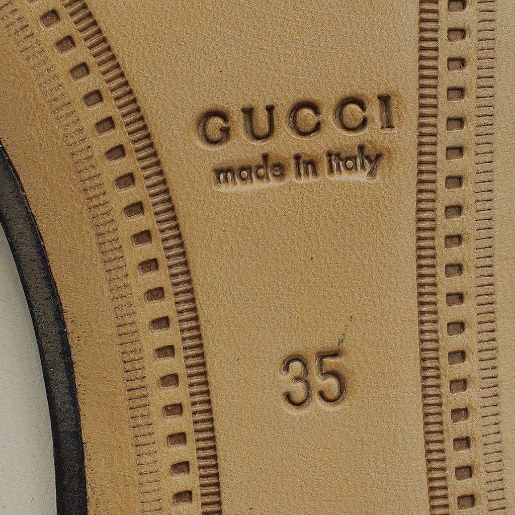 Gucci White Horsebit Loafers 35