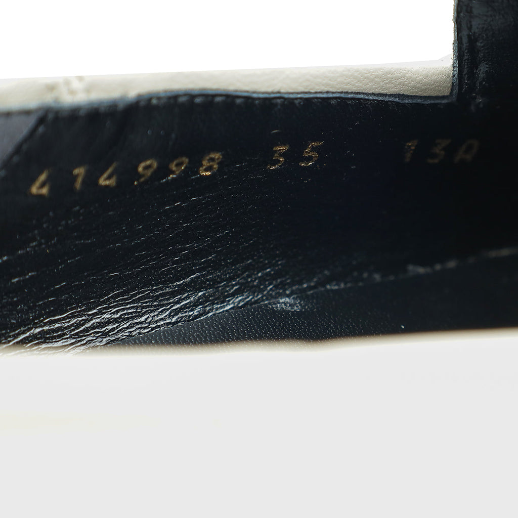 Gucci White Horsebit Loafers 35