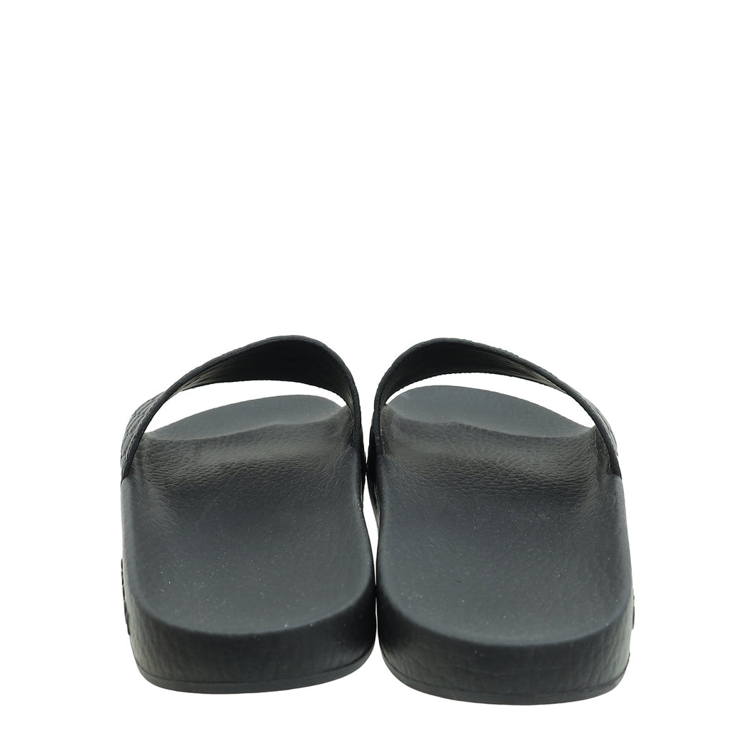 Gucci Black Micro Guccissima Rubber Slide 36