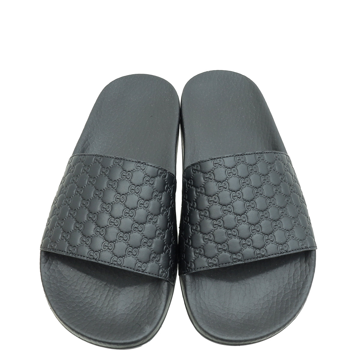 Gucci Black Micro Guccissima Rubber Slide 36
