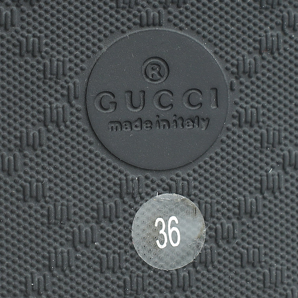 Gucci Black Micro Guccissima Rubber Slide 36