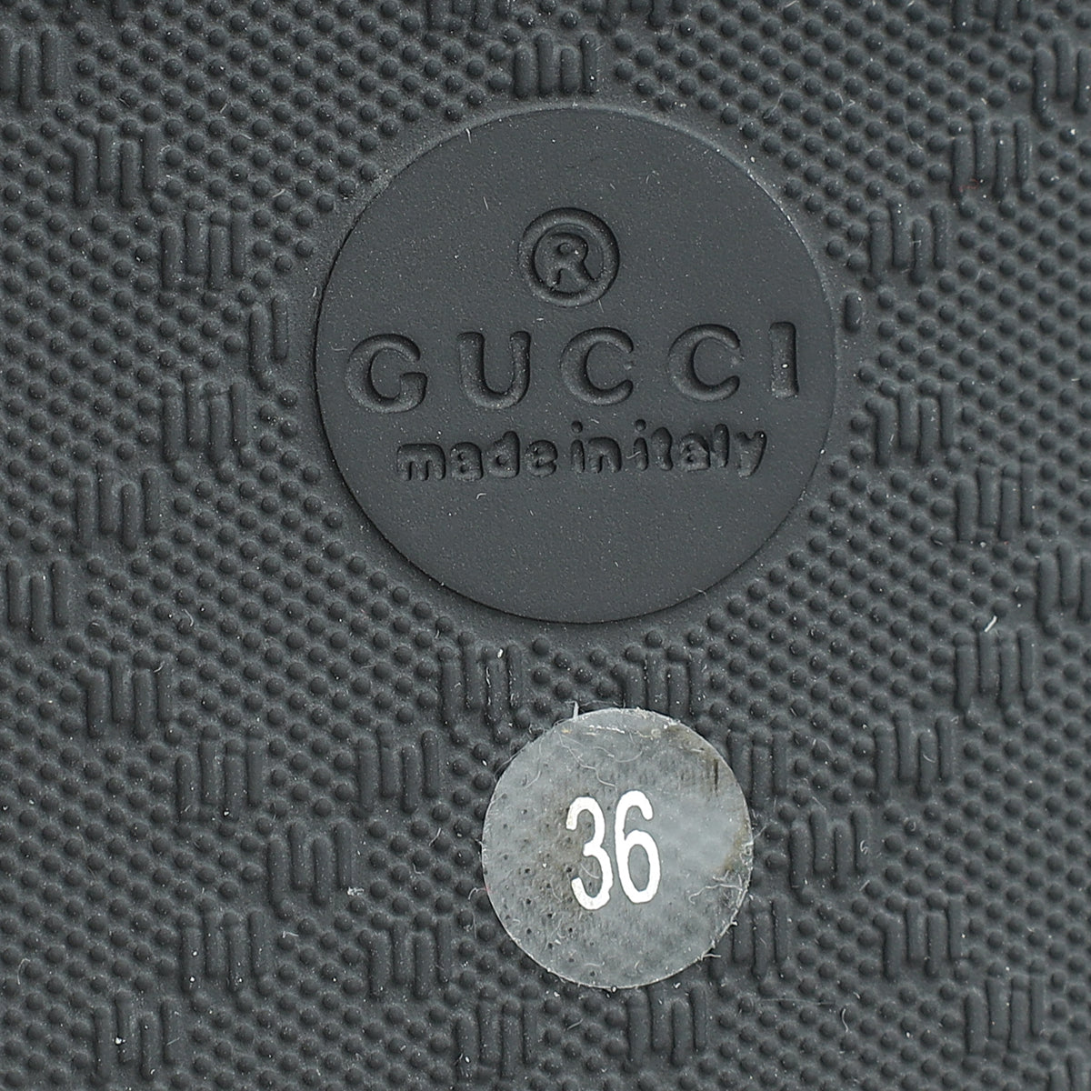 Gucci Black Micro Guccissima Rubber Slide 36