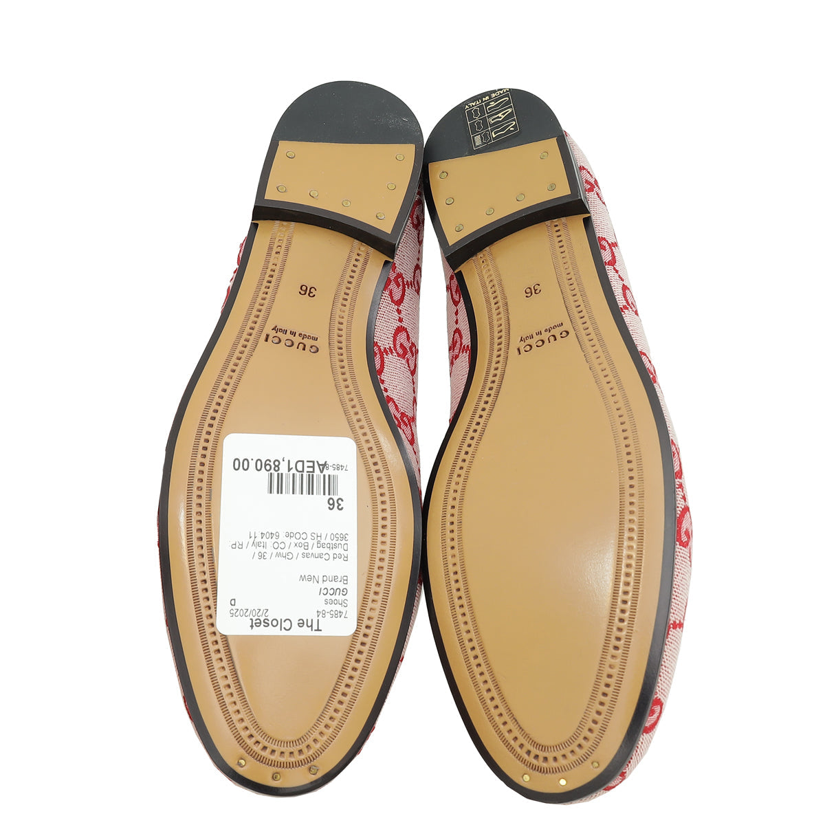 Gucci Red GG Jordaan Loafer 36