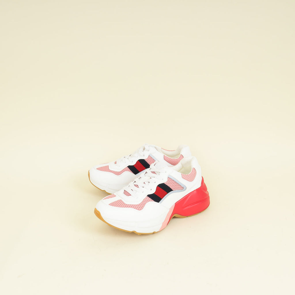 Gucci Multicolor Mesh Web Rhyton Sneakers 37