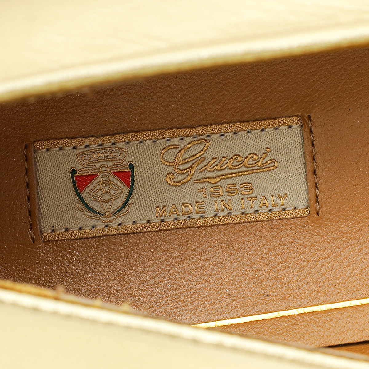 Gucci Gold Jordaan Crystal Loafer 37