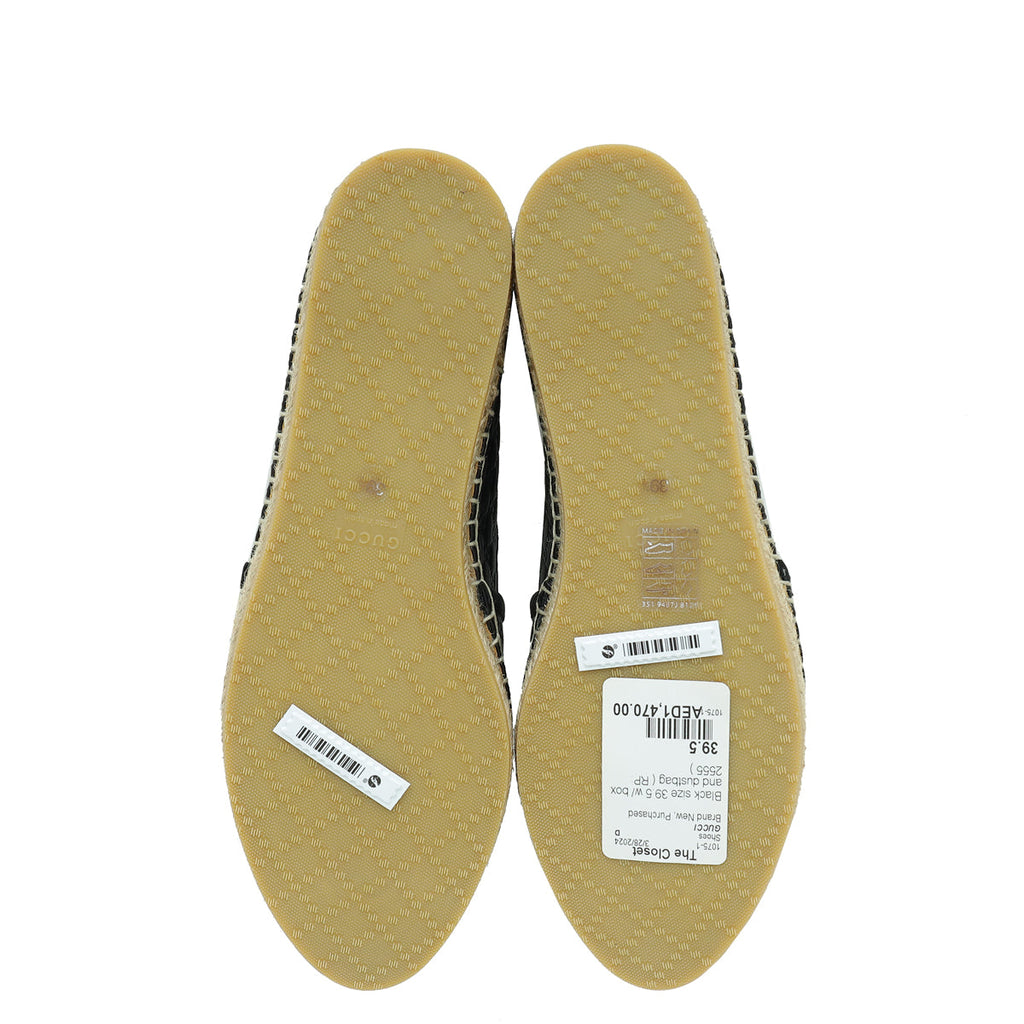 Gucci Black Microguccissima Espadrille 39.5