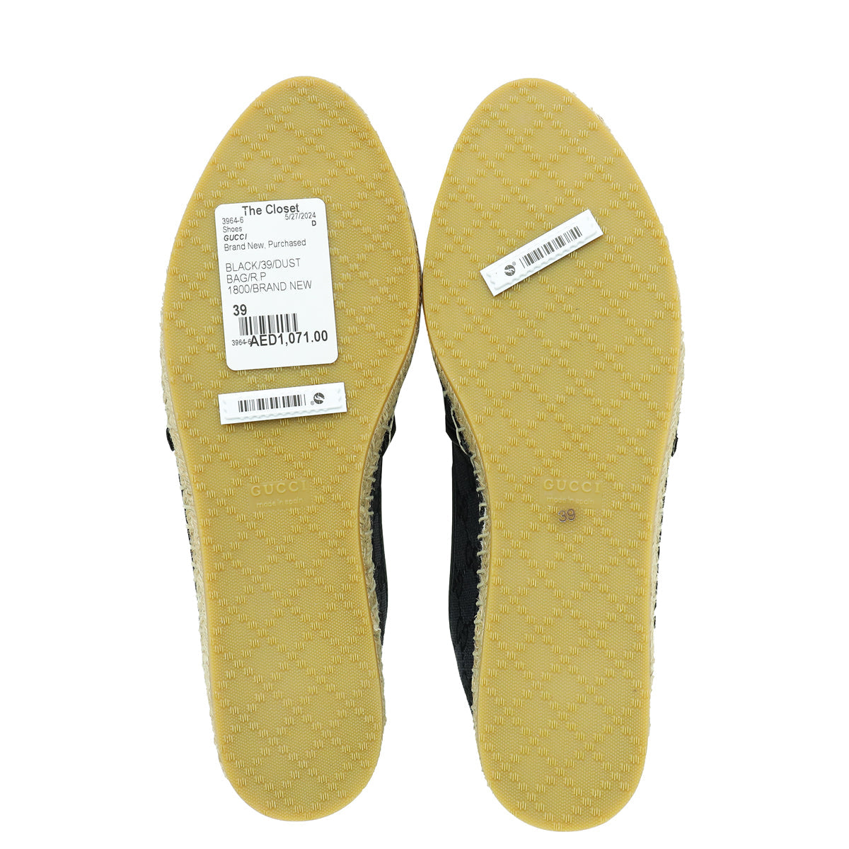 Gucci Black GG Espadrille 39