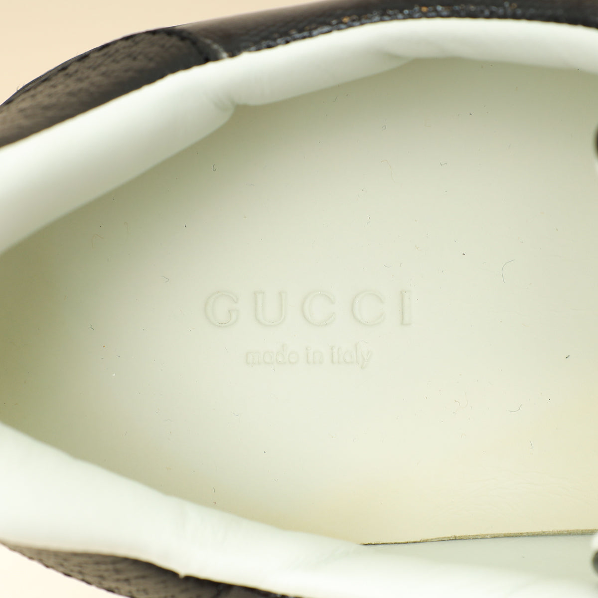 Gucci Black GG Crystal Ace Trainer w/ Web 40.5