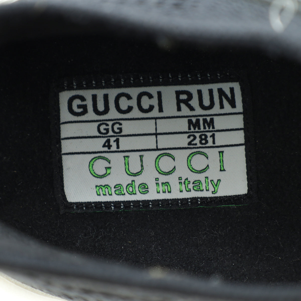 Gucci Black GG Run Men's Sneaker 41