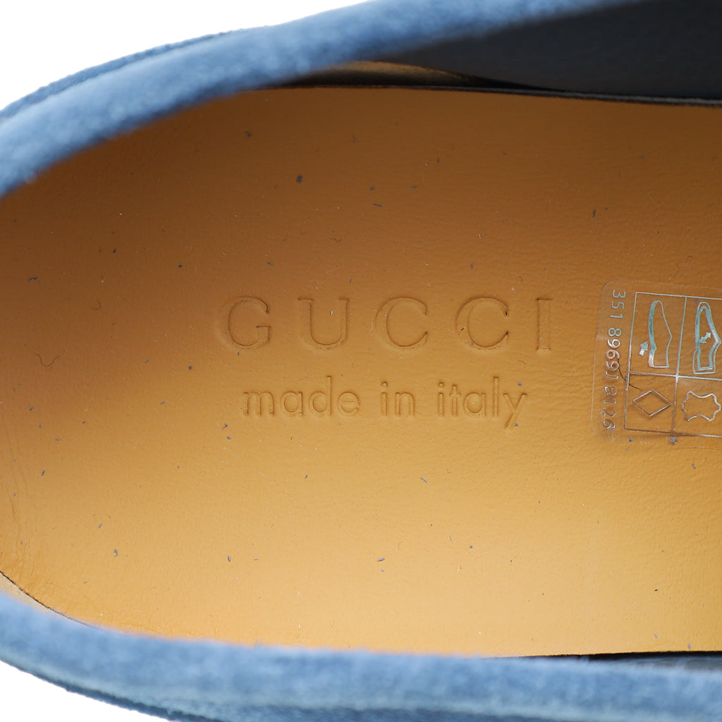 Gucci Blue Horsebit Suede Men's Loafer 8.5