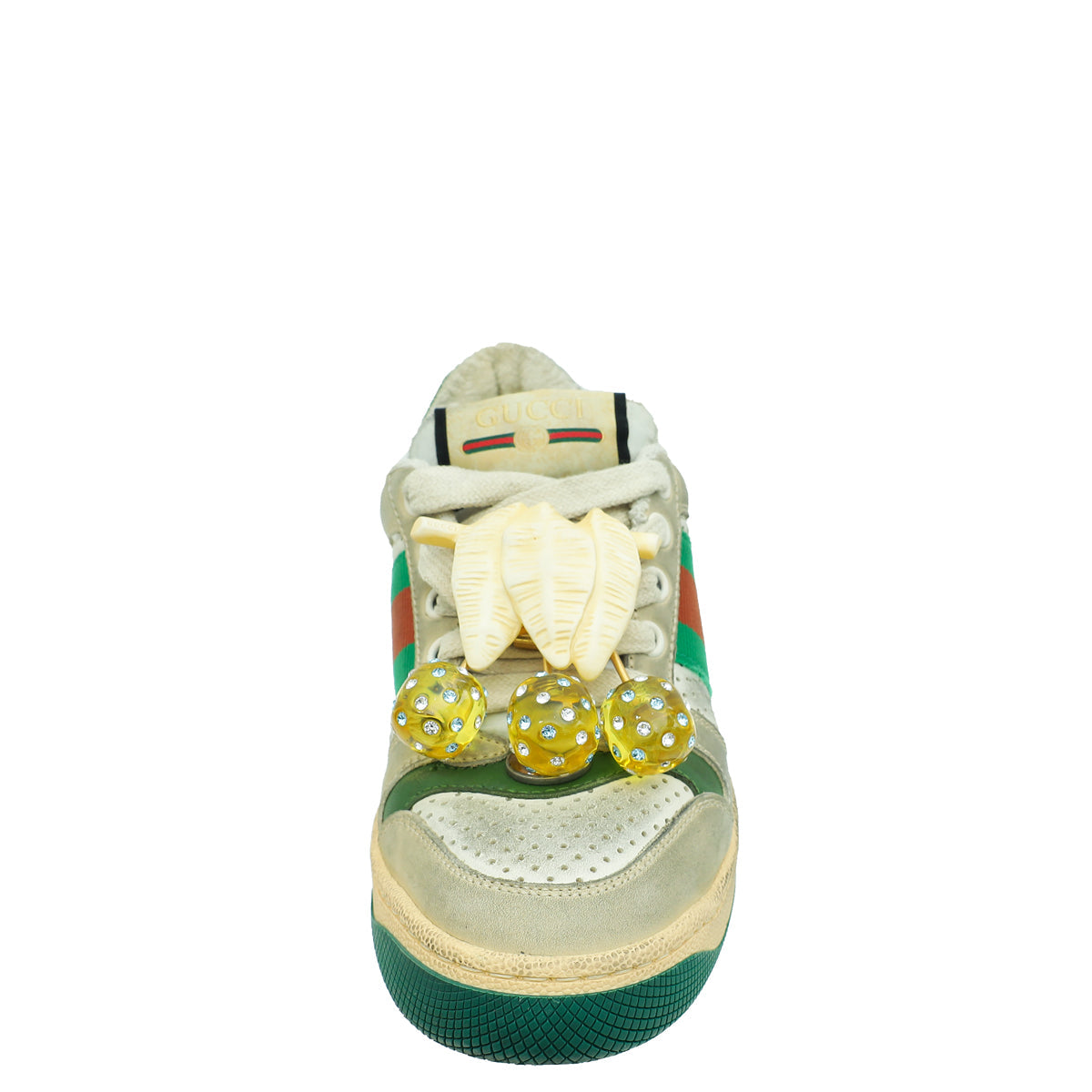 Gucci Dusty White Cherries Screener Sneakers 34