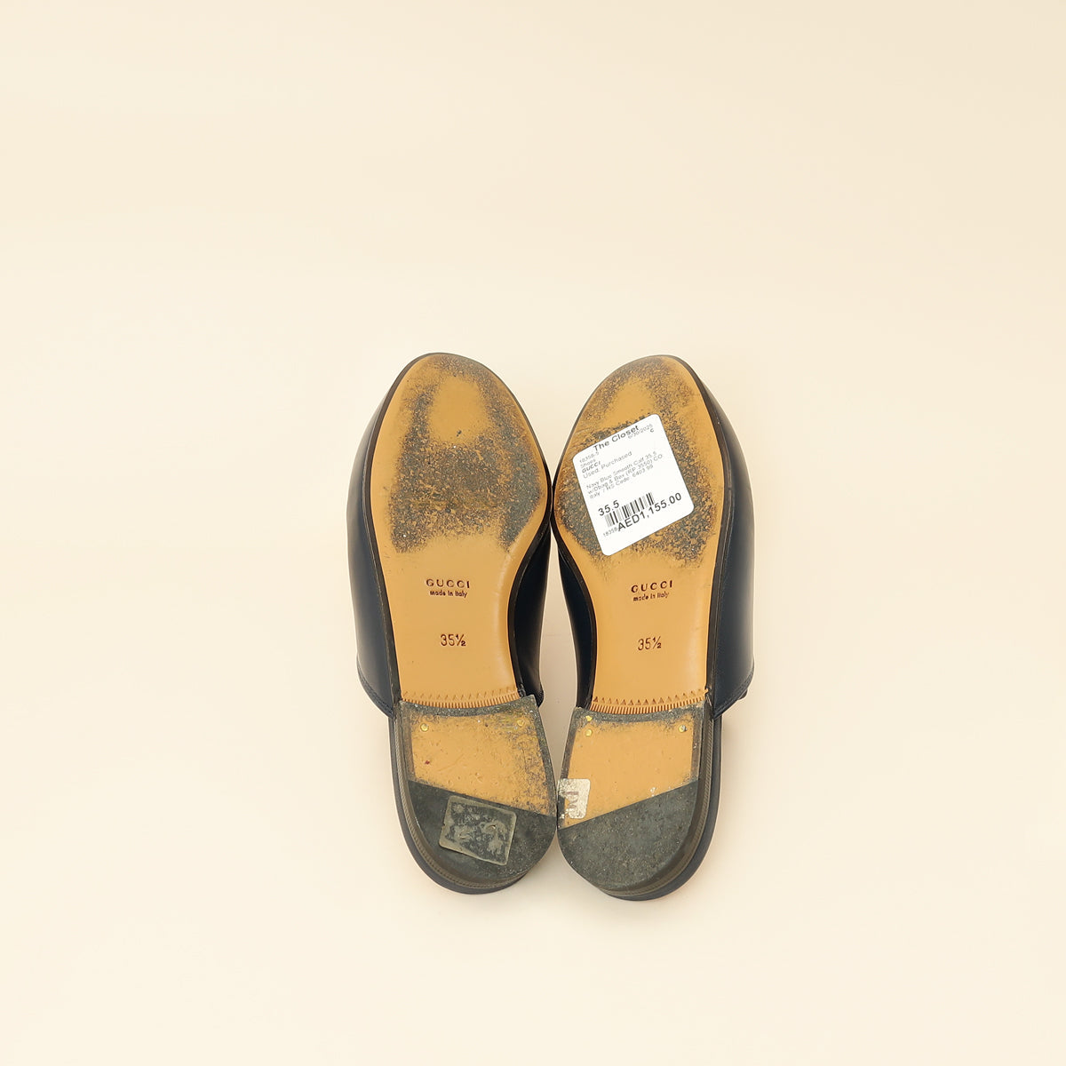 Gucci Navy Blue Princetown Mules 35.5