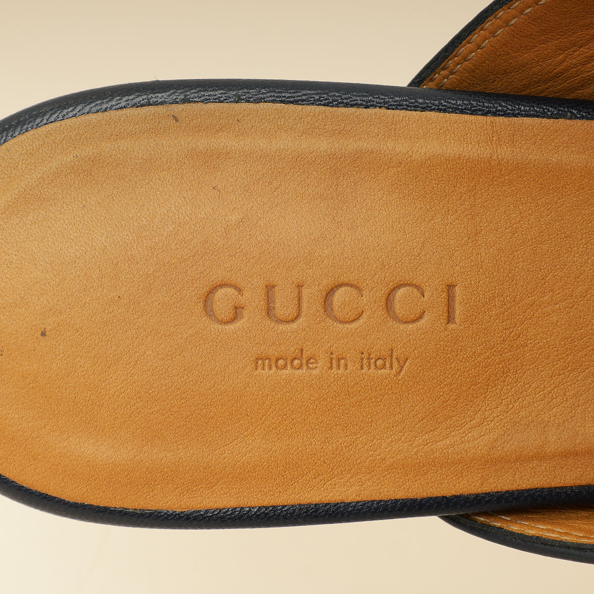Gucci Navy Blue Princetown Mules 35.5