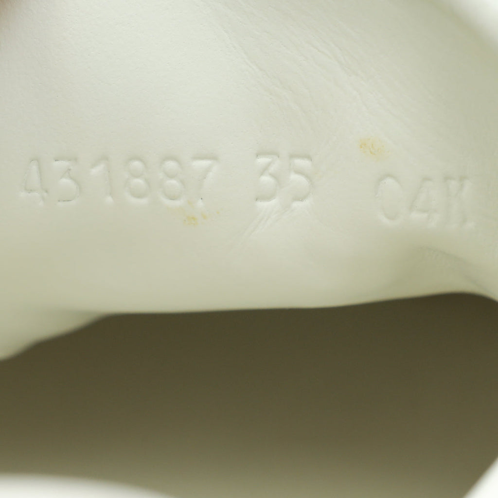 Gucci White Ace Web Pearl Studs Sneaker 35