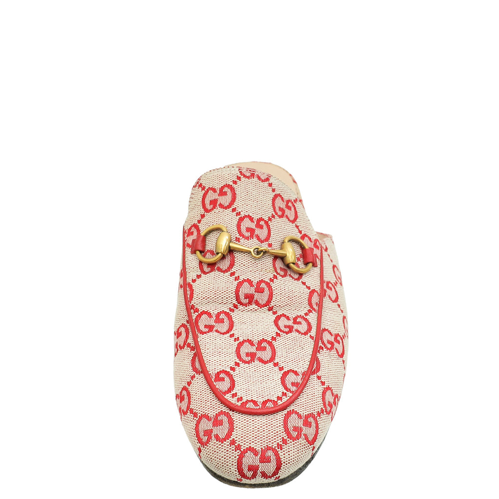 Gucci Red Ebony GG Princetown Mules 36.5